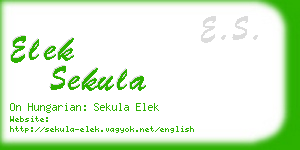 elek sekula business card